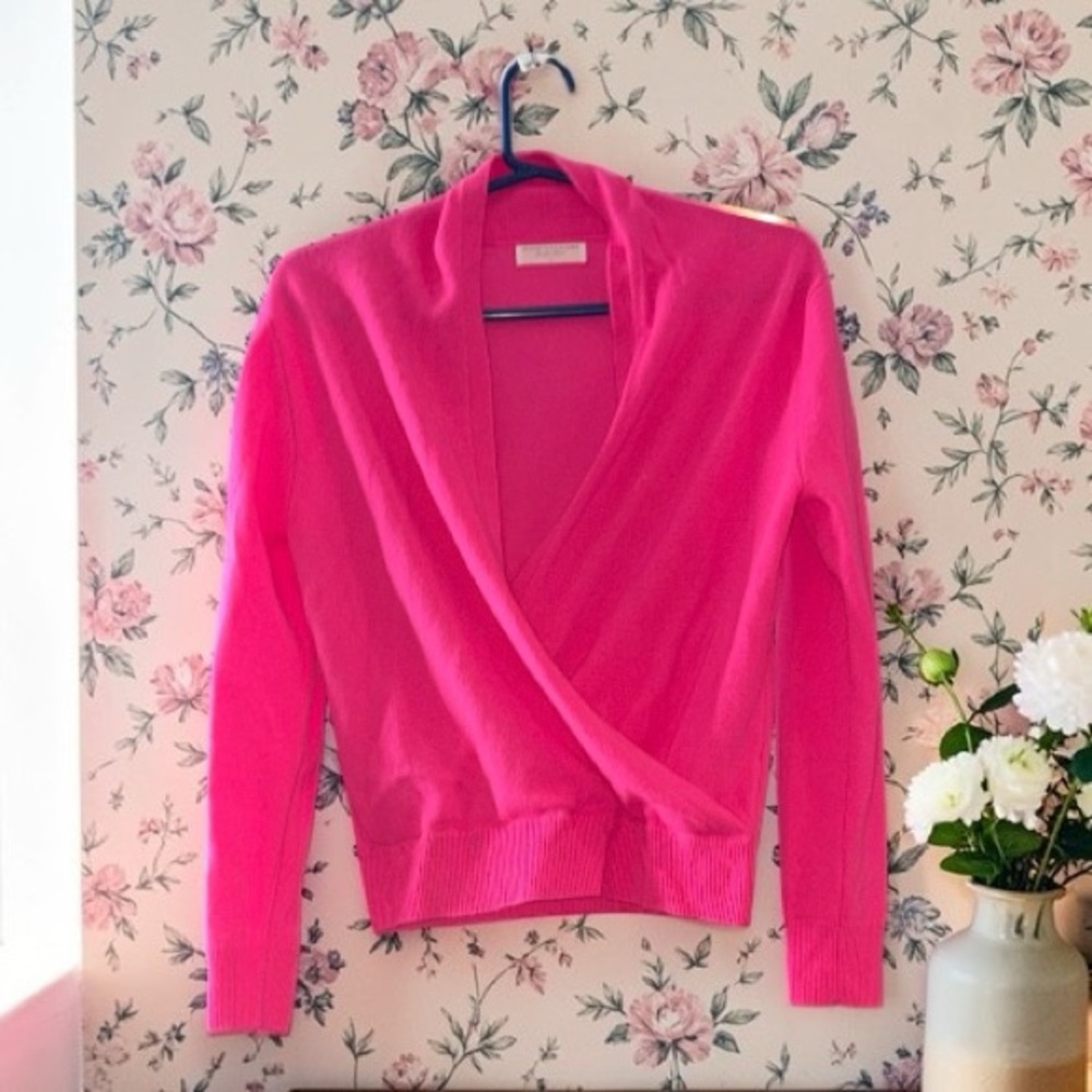 Majestic filatures deluxe tricot 100%cashmere hot pink sweater size 1